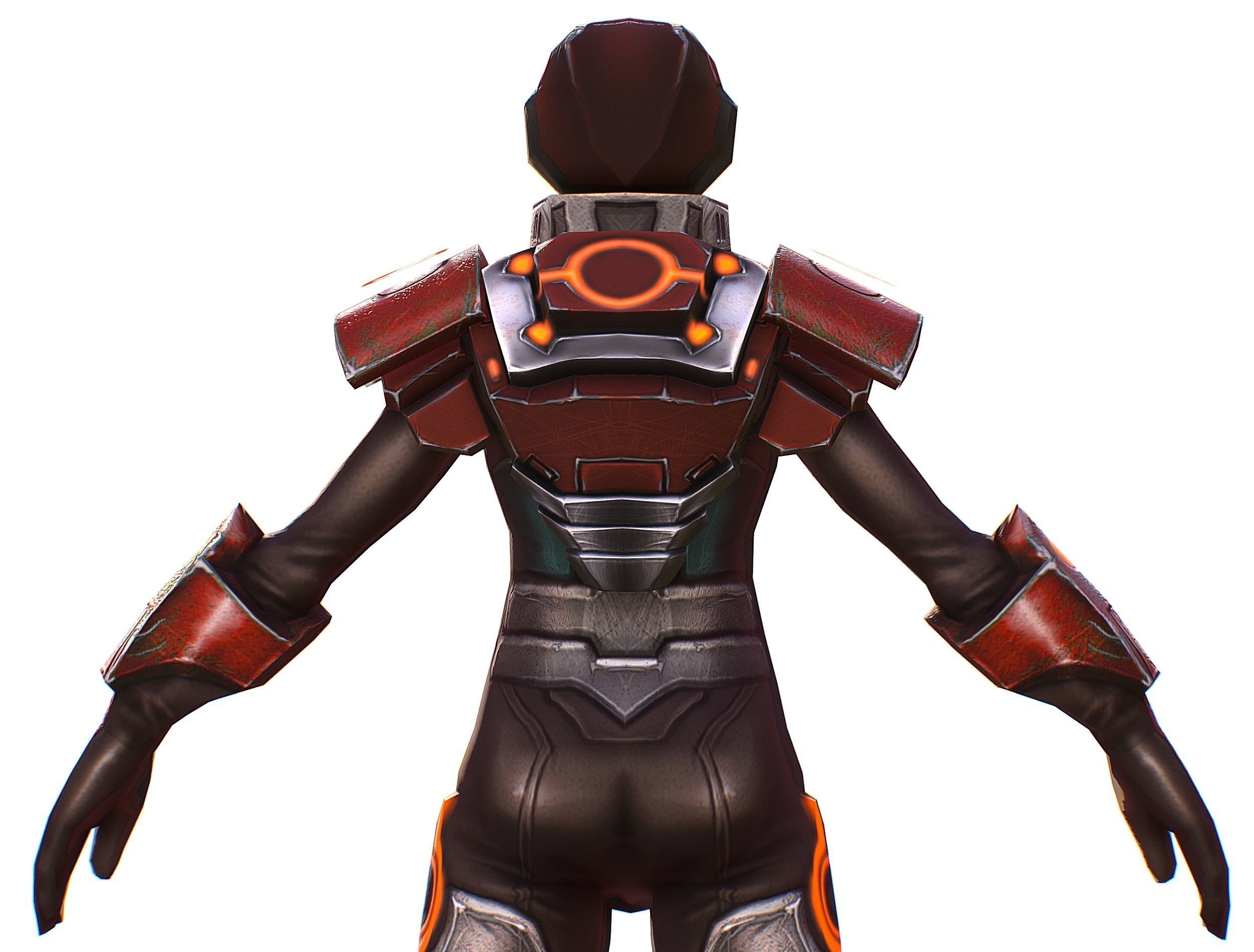 Sci-fi Female Cyborg - Woman Machine Gun Low-poly 3D model_28