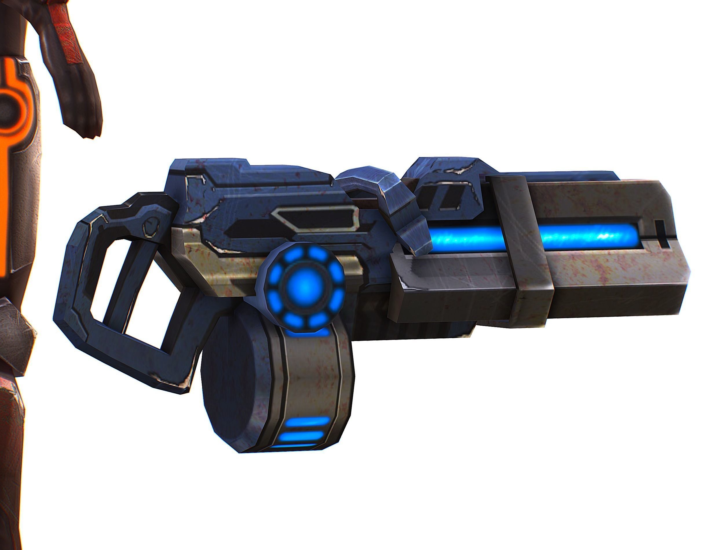 Sci-fi Female Cyborg - Woman Machine Gun Low-poly 3D model_44