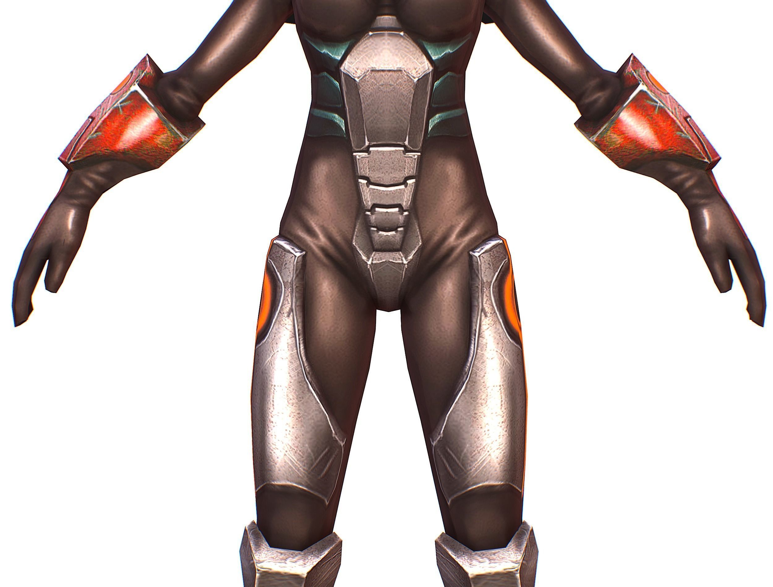 Sci-fi Female Cyborg - Woman Machine Gun Low-poly 3D model_26