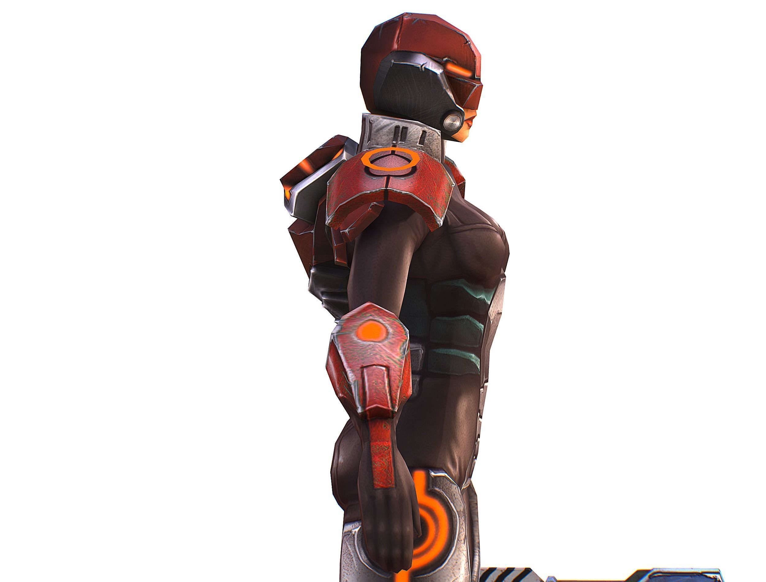 Sci-fi Female Cyborg - Woman Machine Gun Low-poly 3D model_31