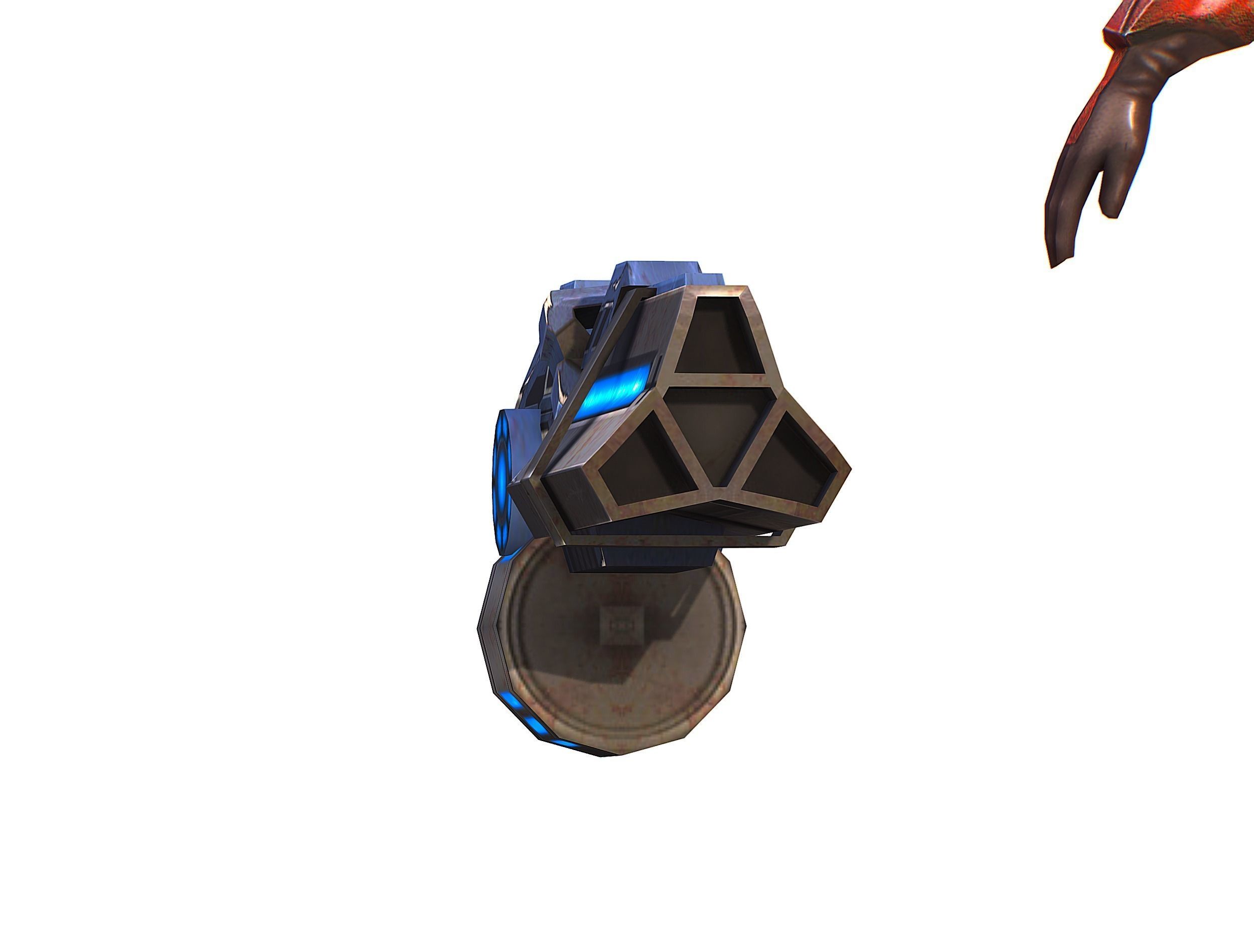 Sci-fi Female Cyborg - Woman Machine Gun Low-poly 3D model_52