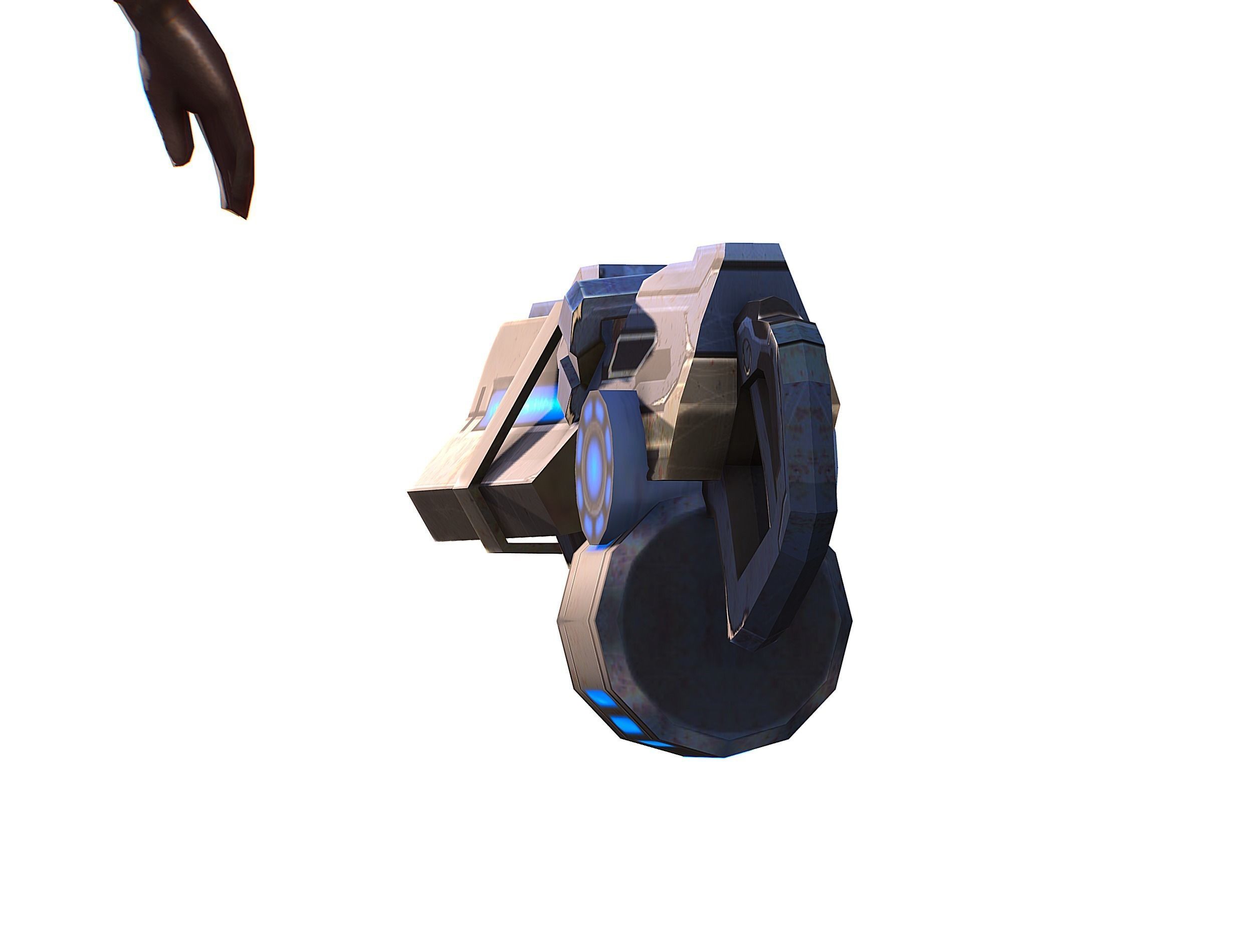 Sci-fi Female Cyborg - Woman Machine Gun Low-poly 3D model_47