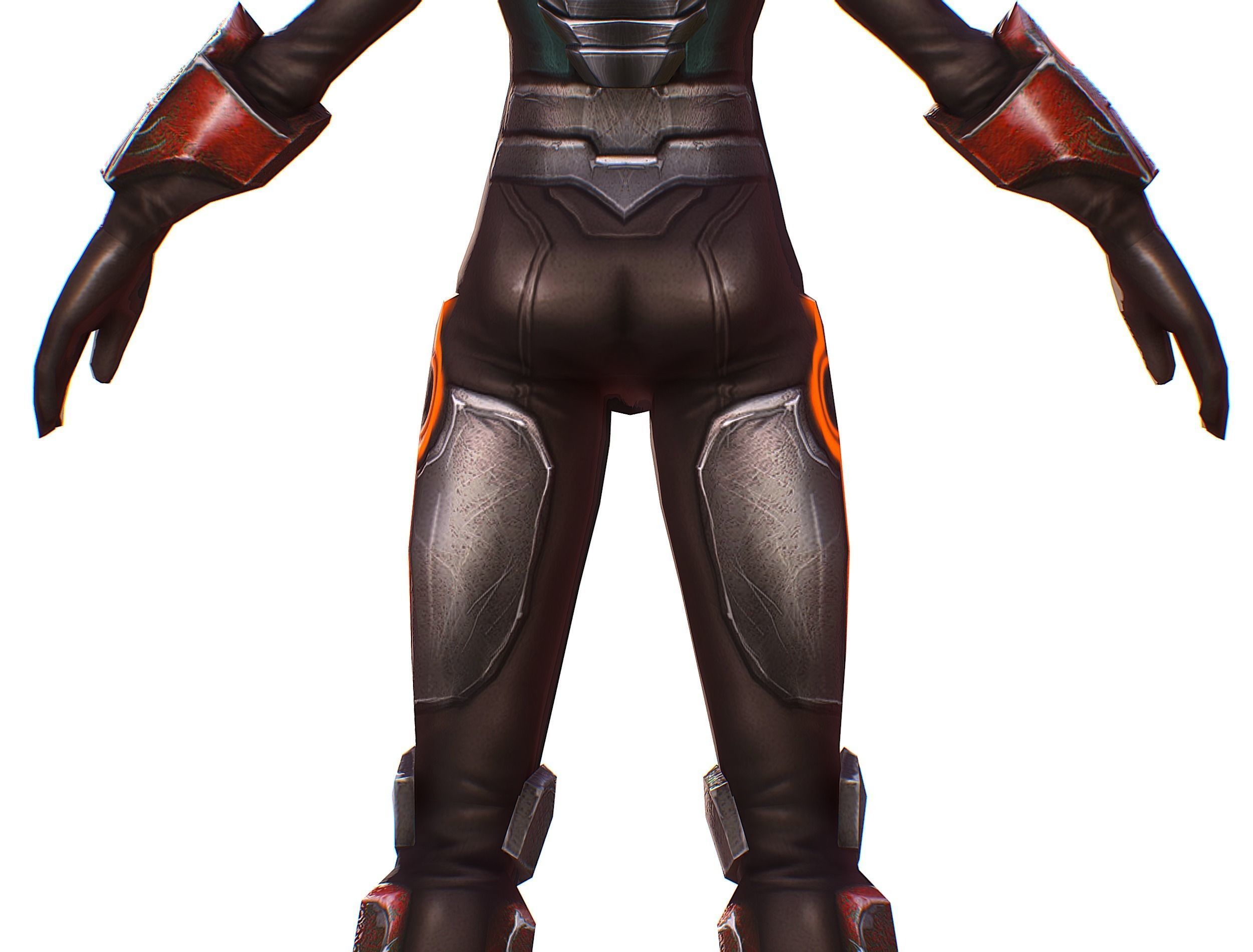 Sci-fi Female Cyborg - Woman Machine Gun Low-poly 3D model_29