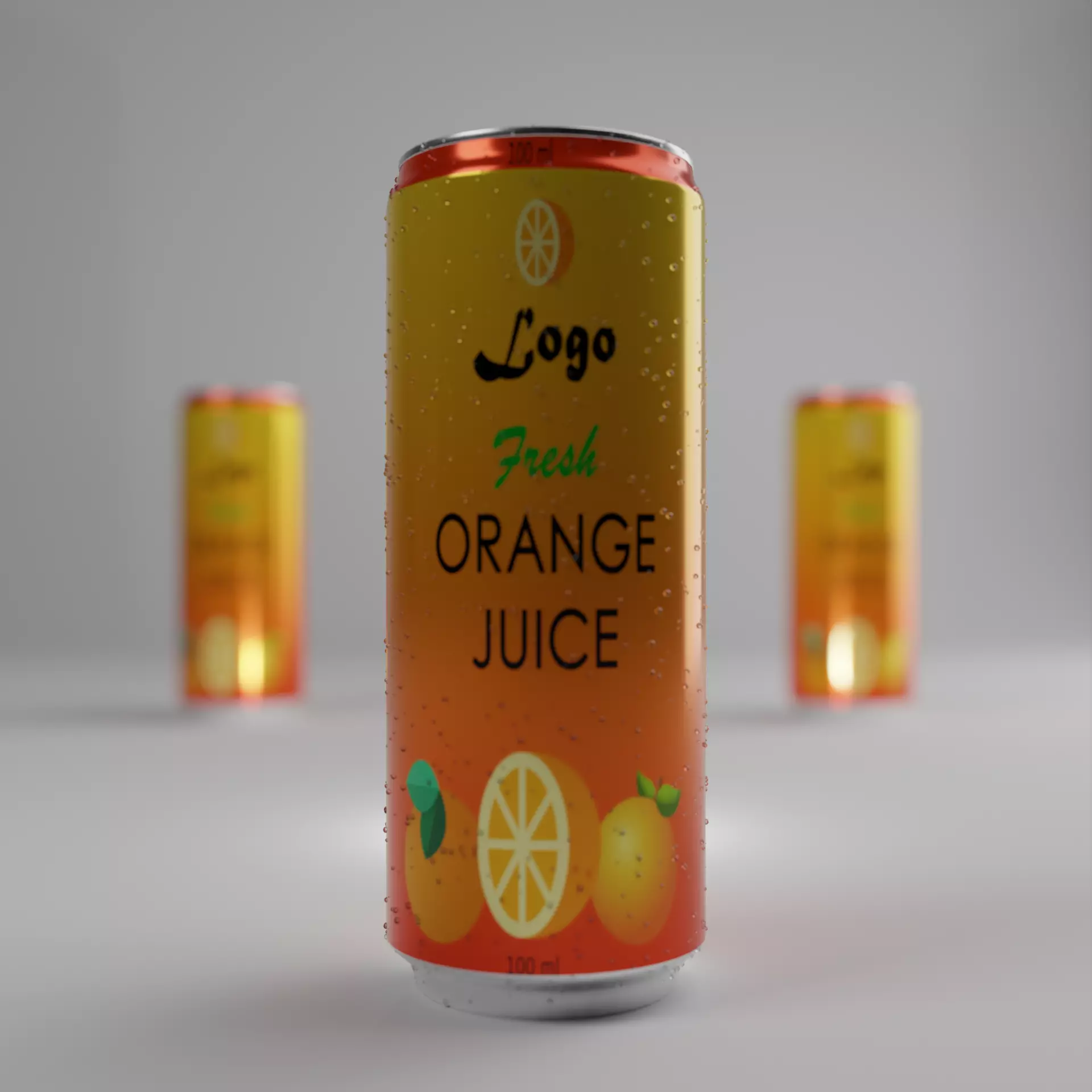 Orange Juice Can Free Free 3D model