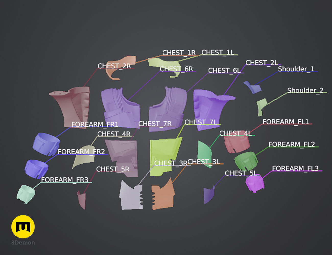 Glossu Rabban Harkonnen armor - Dune 3D print model_3