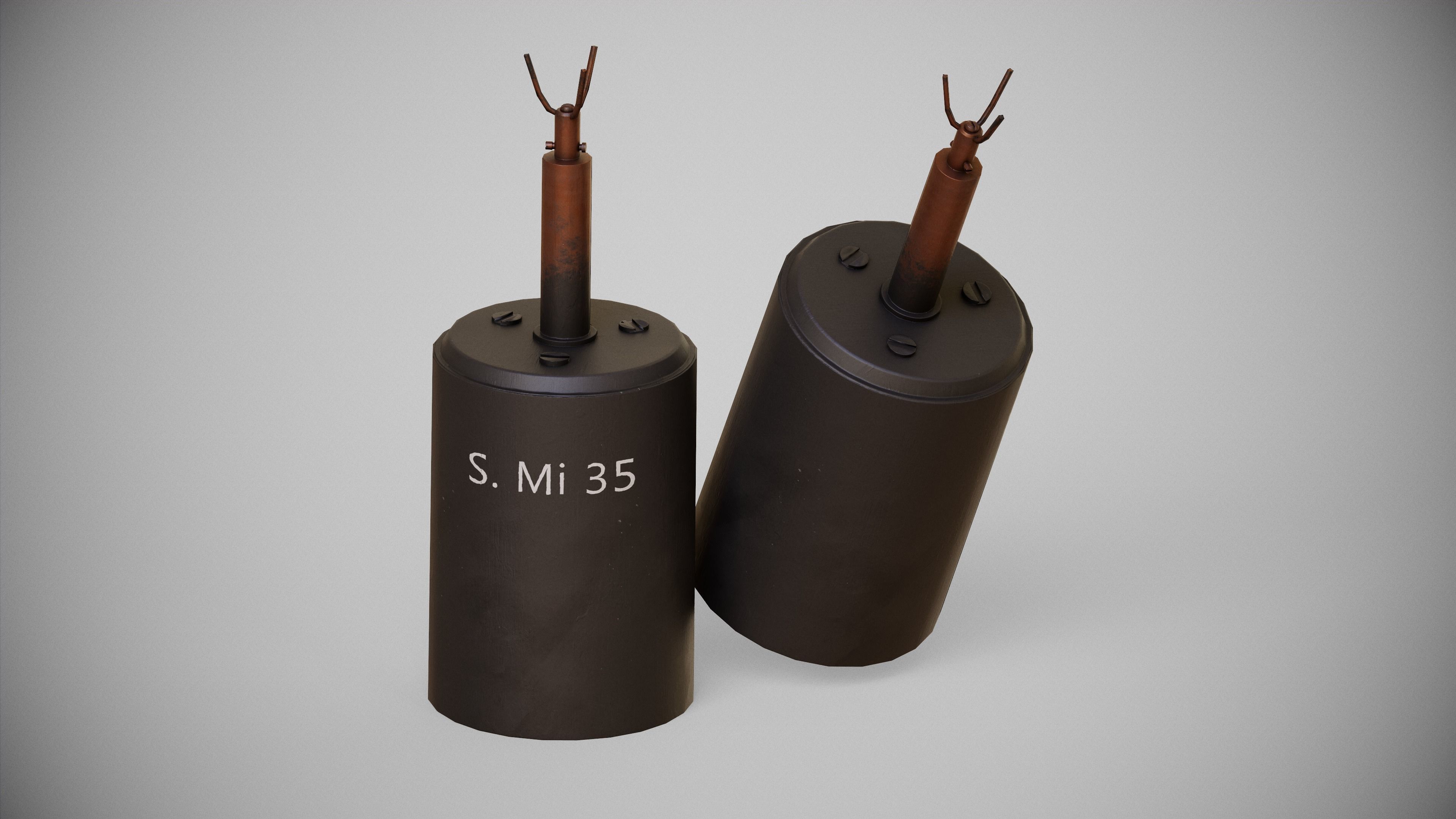 GREMANY WW2 Explosive equipment Low-poly 3D model_2