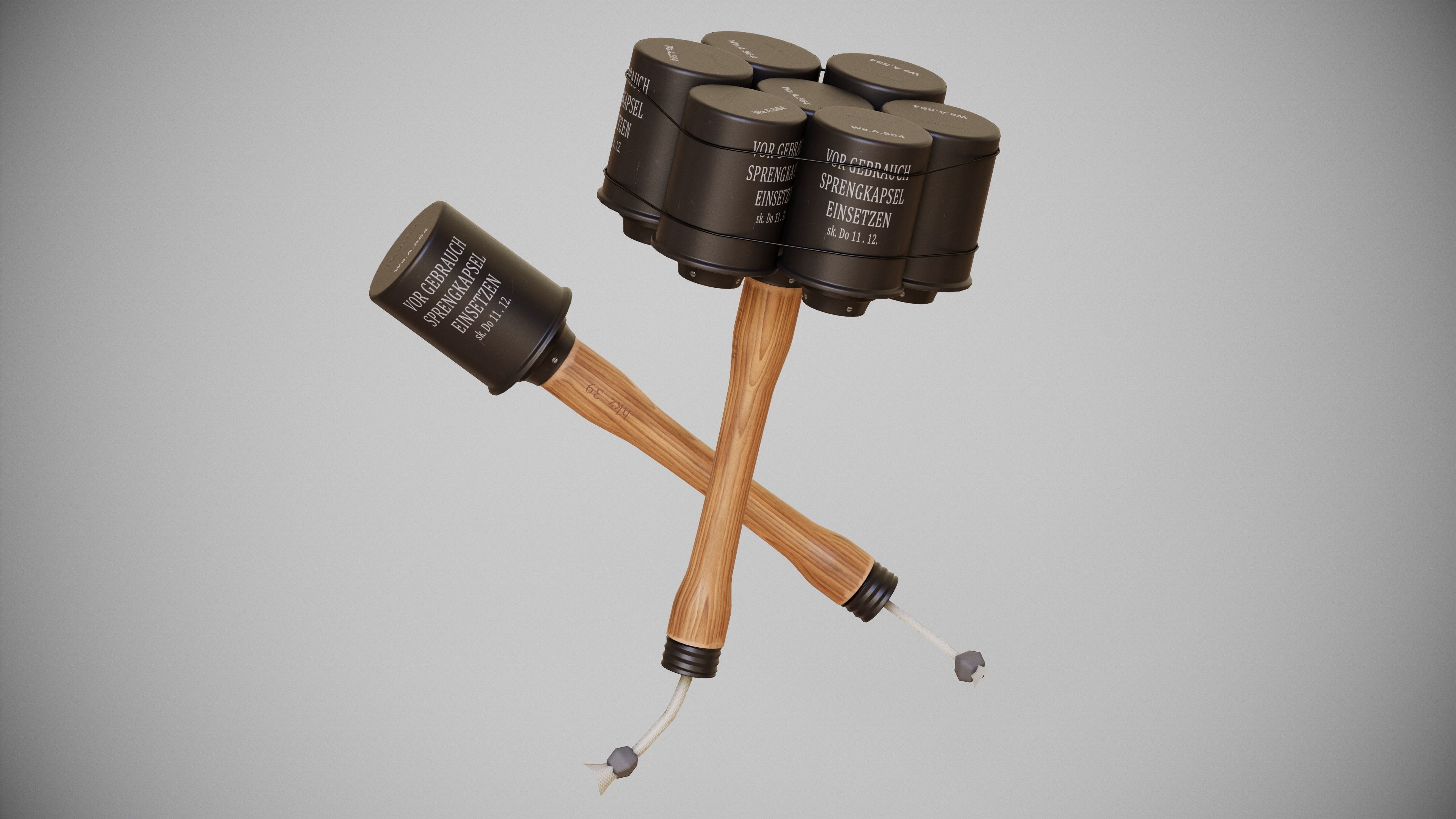 GREMANY WW2 Explosive equipment Low-poly 3D model_1