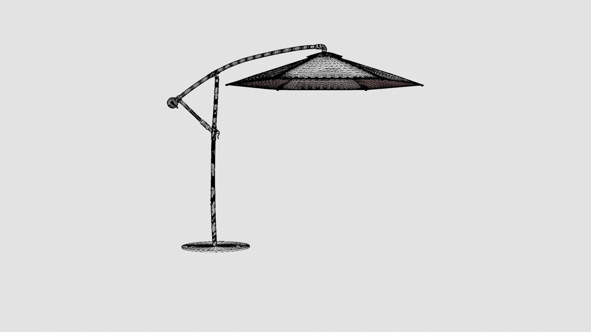 Forio Umbrella Grey Low-poly 3D model_6