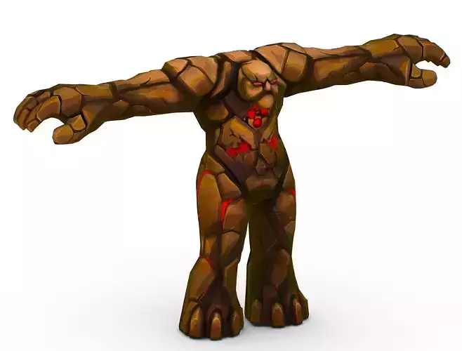 Big Grey Stone Golem Monster Giant Mining Heroes Rock