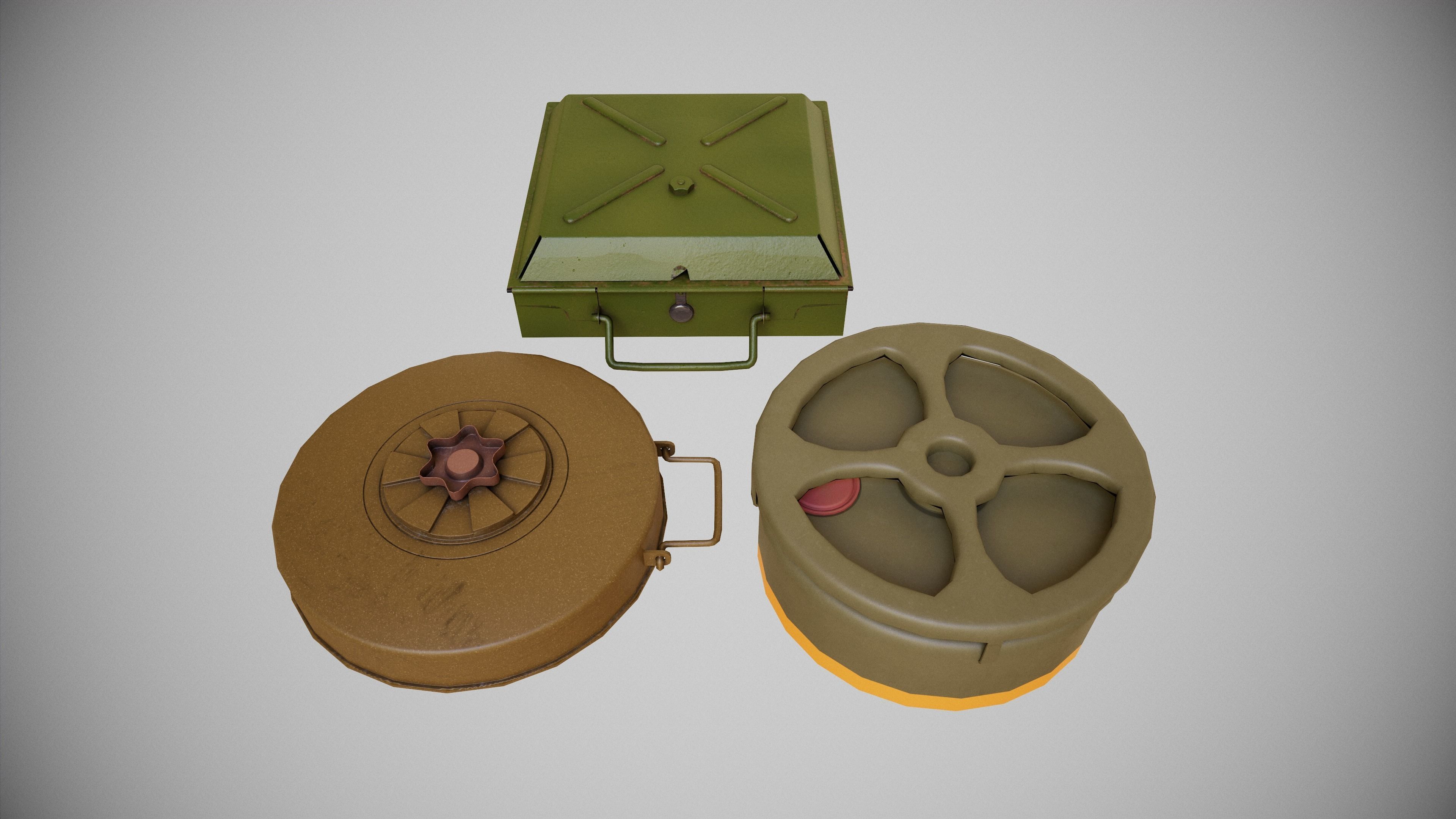 WW2 Grenades and explosives 3 FACTIONS 3D Model Collection_9
