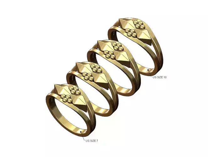 Stud and beads ornament fashion band US sizes 7to10