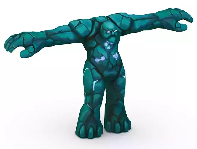 Big Grey Stone Golem Monster Giant Mining Heroes Rock