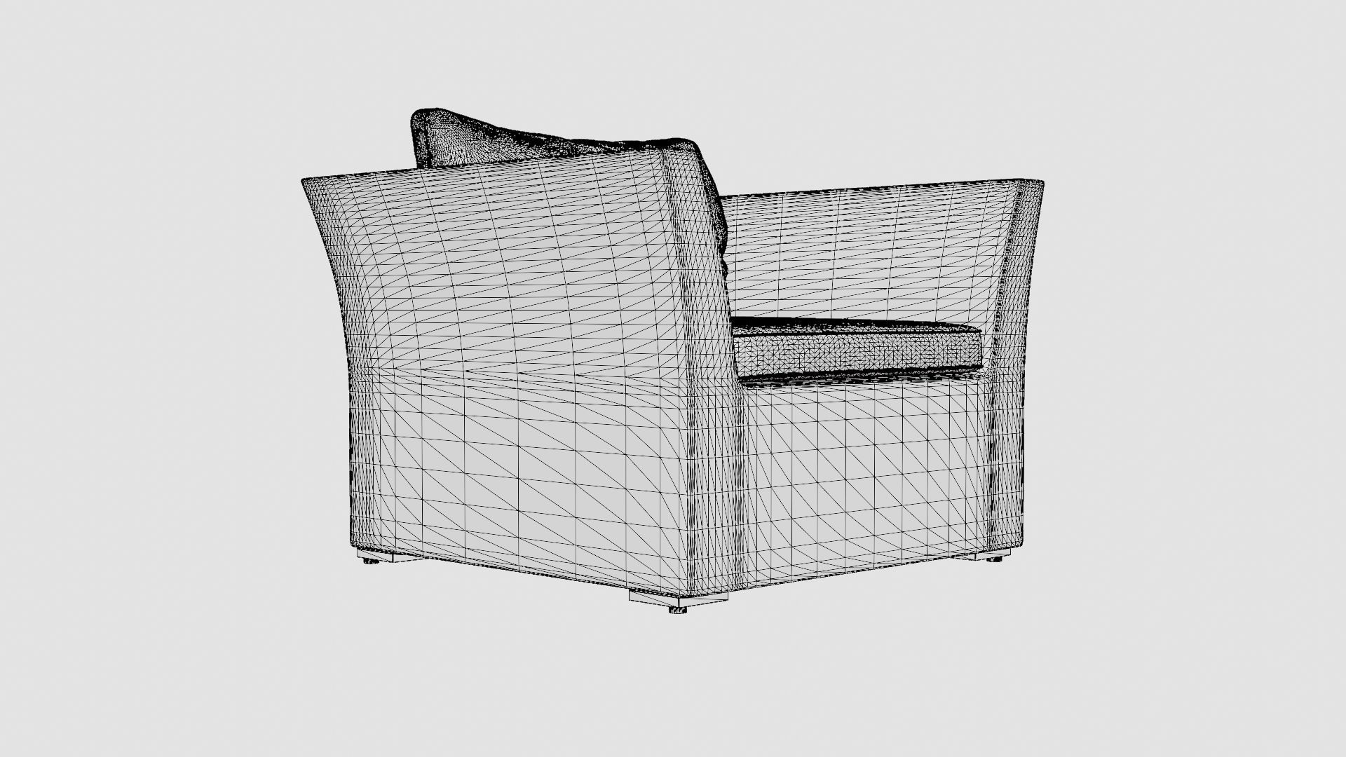 Caracas Lounge Set Chair Low-poly 3D model_7