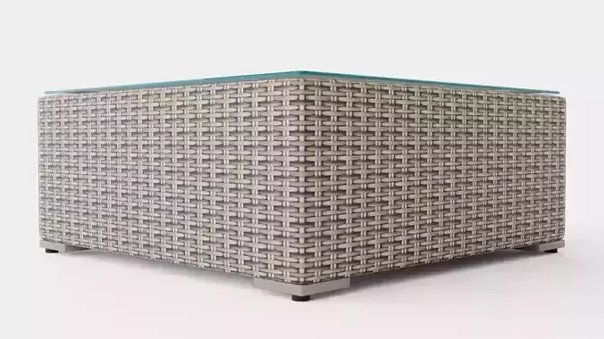 Asker Lounge Ottoman Low-poly 3D model