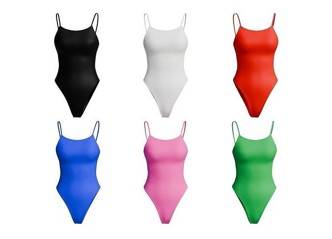 Women Swimsuit 6 colors 3D model