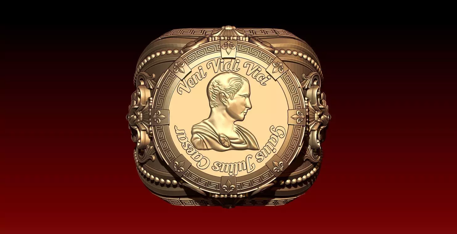 Julius Caesar ring veni vidi vici 3D print model