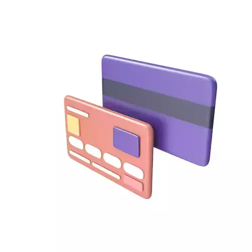 Credit Cards Cartoon Low-poly 3D model