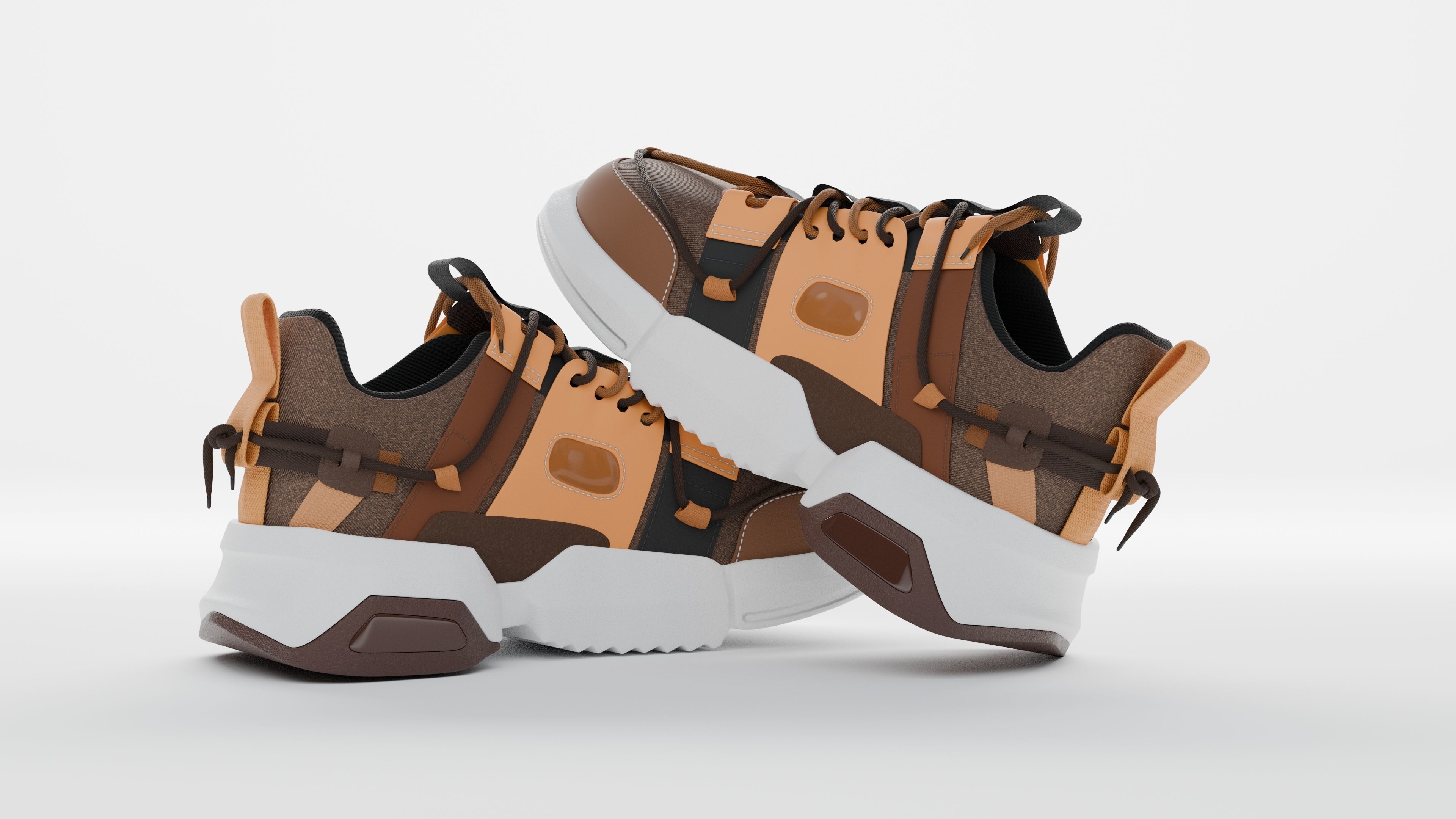 Sneakers Low-poly 3D model_3
