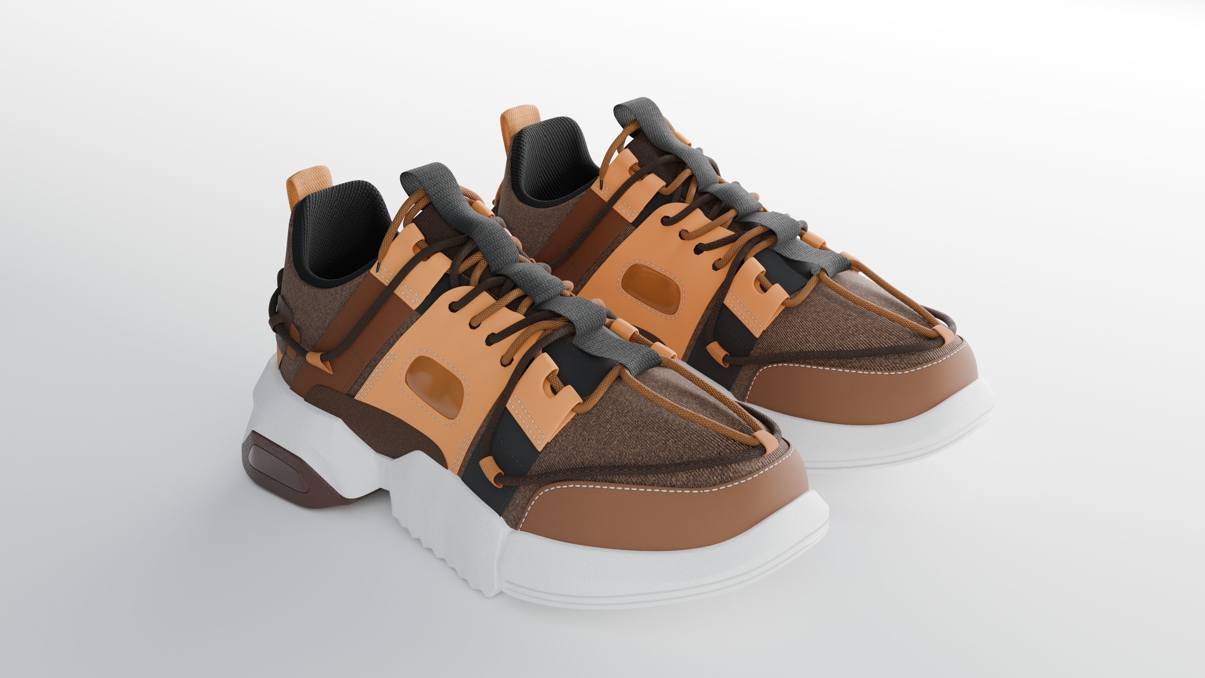 Sneakers Low-poly 3D model_2