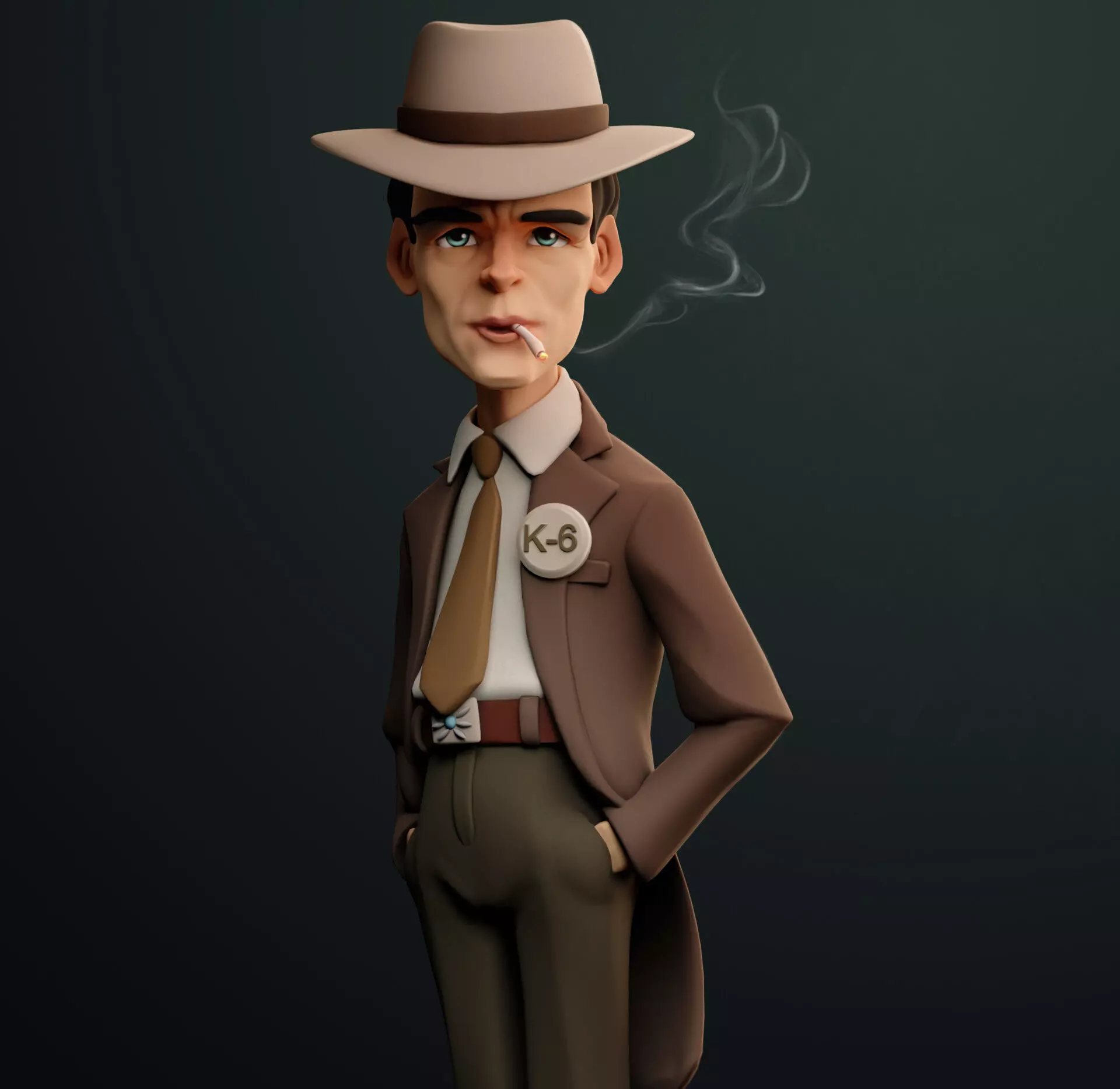 Oppenheimer Cillian Murphy Stylized 3D model_0