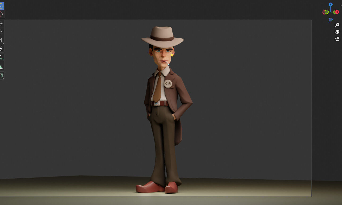 Oppenheimer Cillian Murphy Stylized 3D model_2