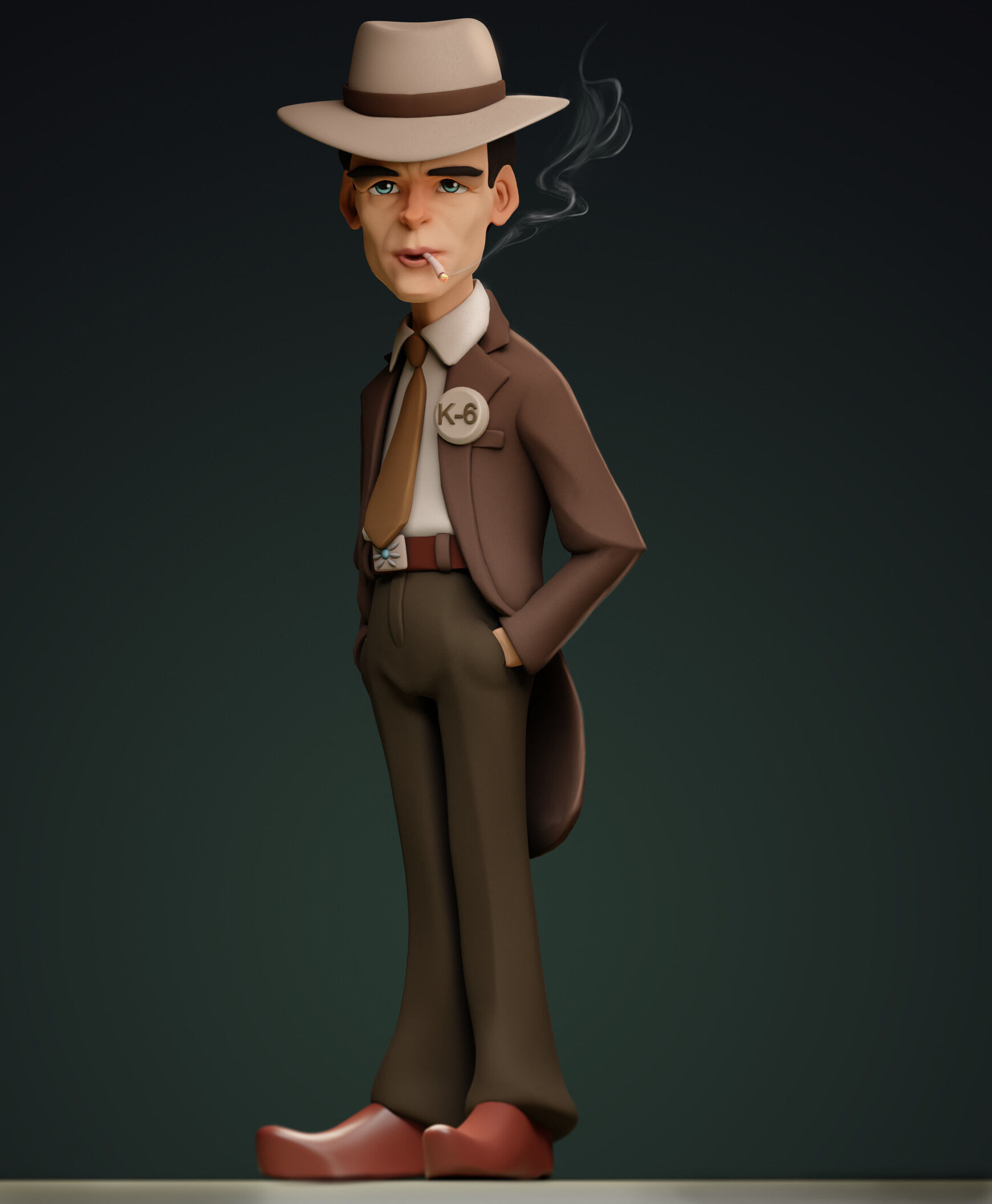 Oppenheimer Cillian Murphy Stylized 3D model_1