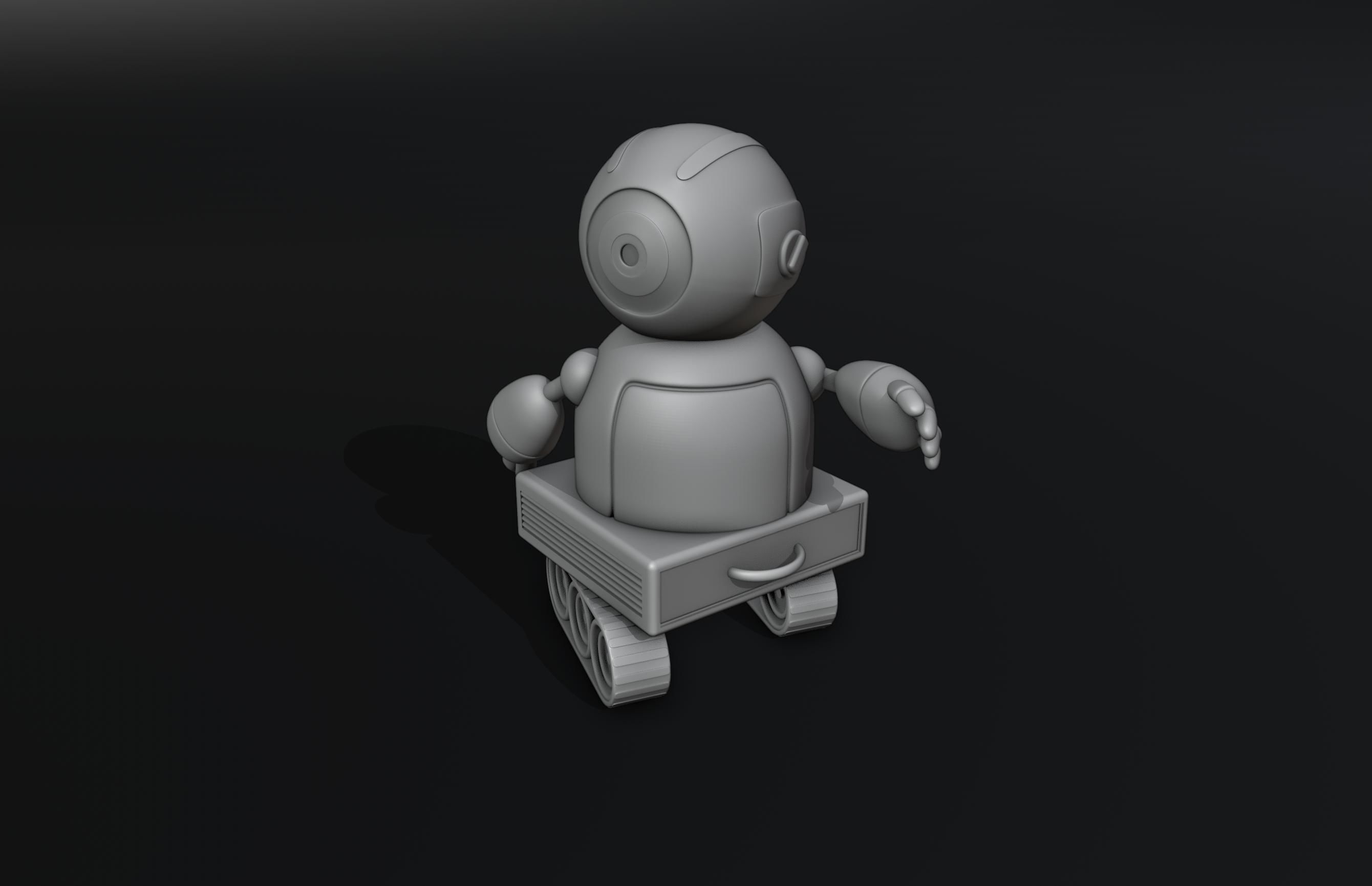 Friendly Robot Posable  3D print model_2