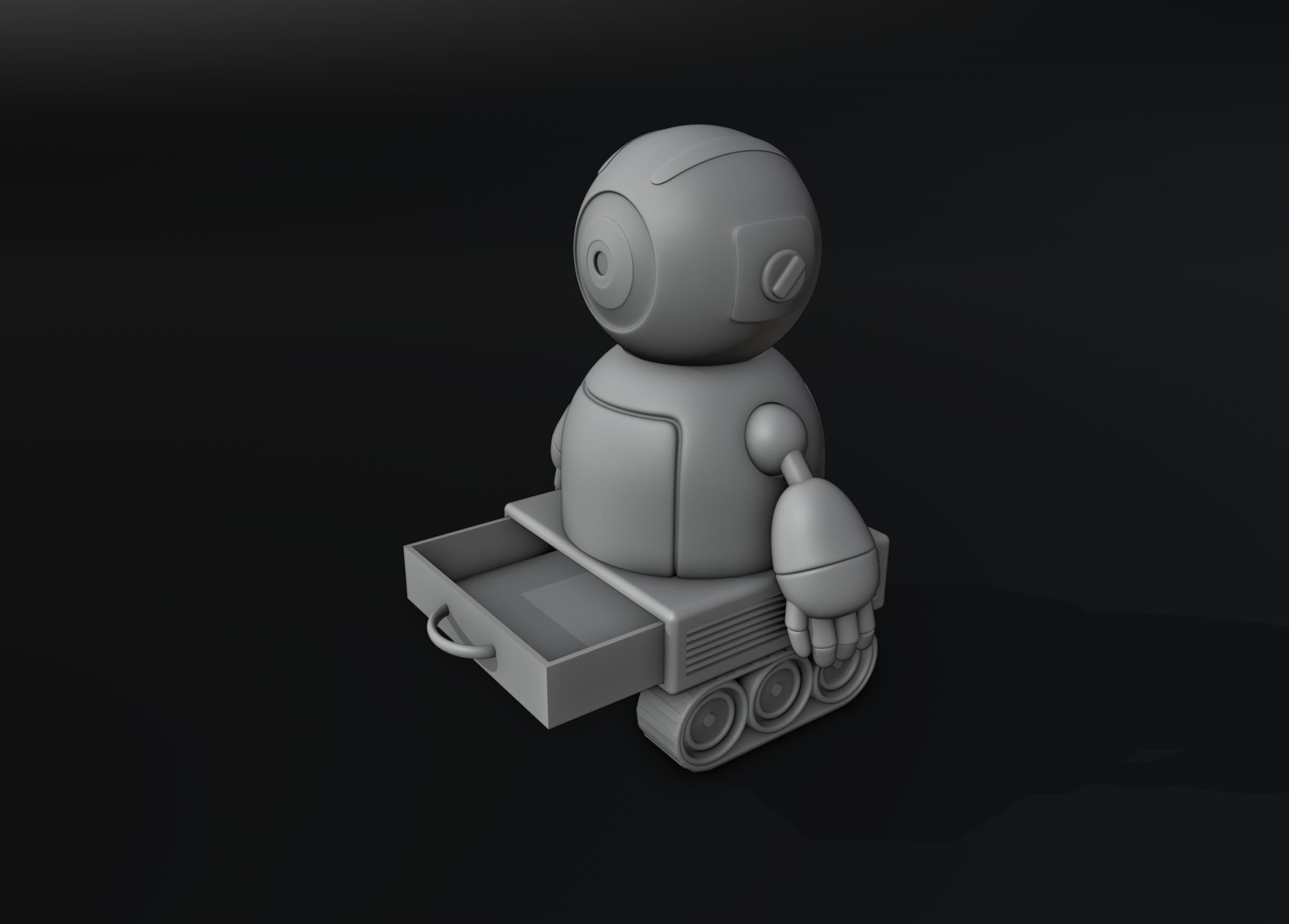 Friendly Robot Posable  3D print model_1