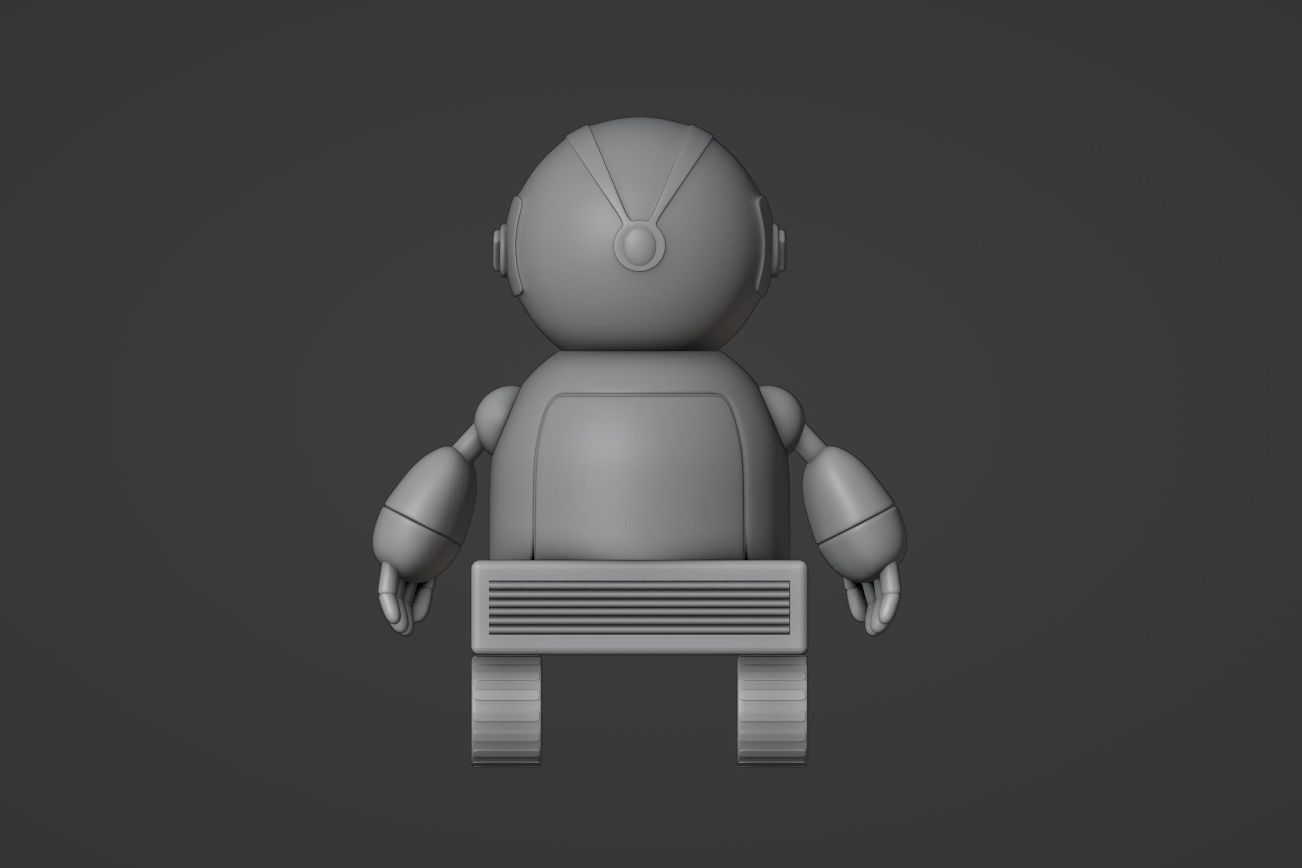 Friendly Robot Posable  3D print model_6