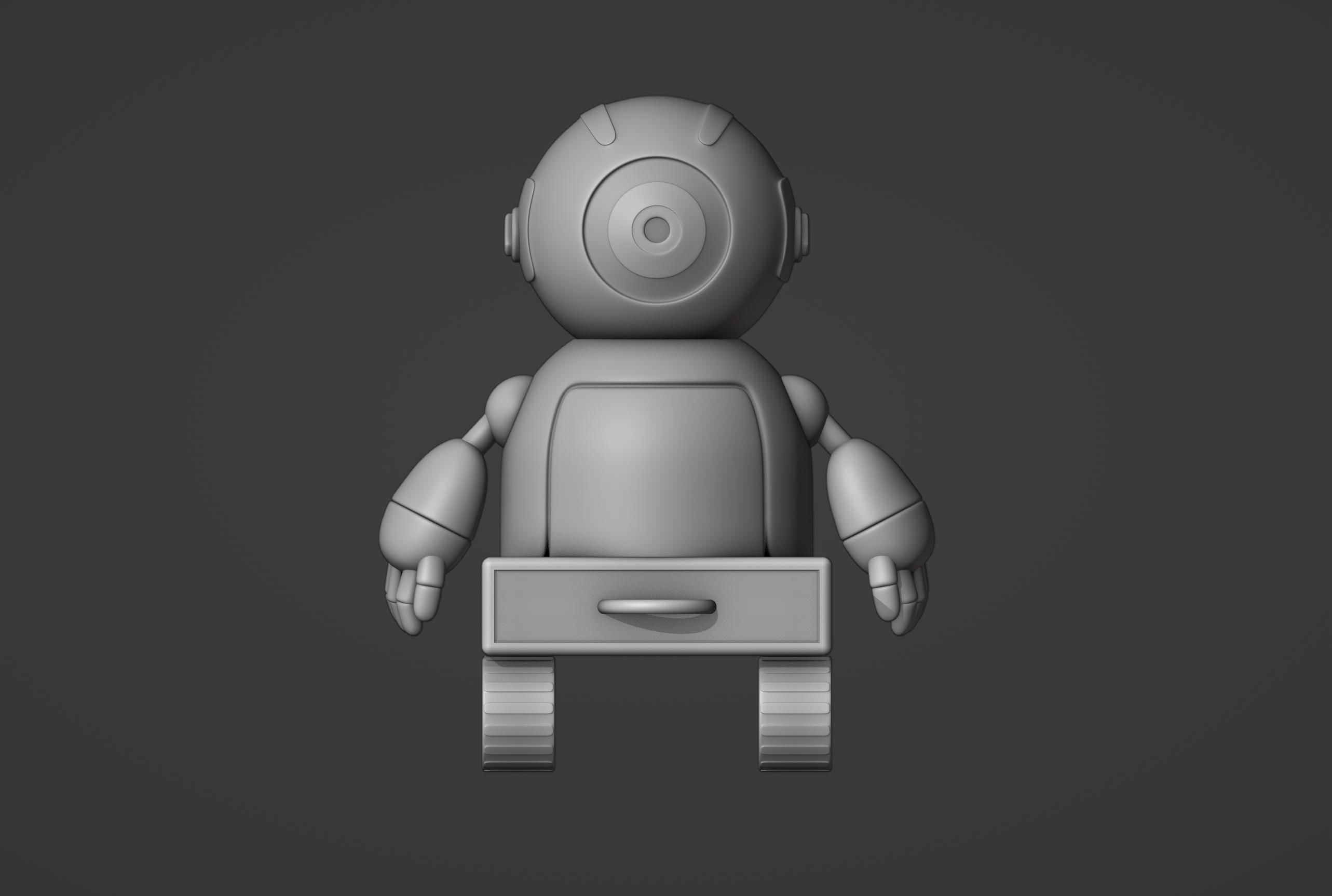 Friendly Robot Posable  3D print model_4