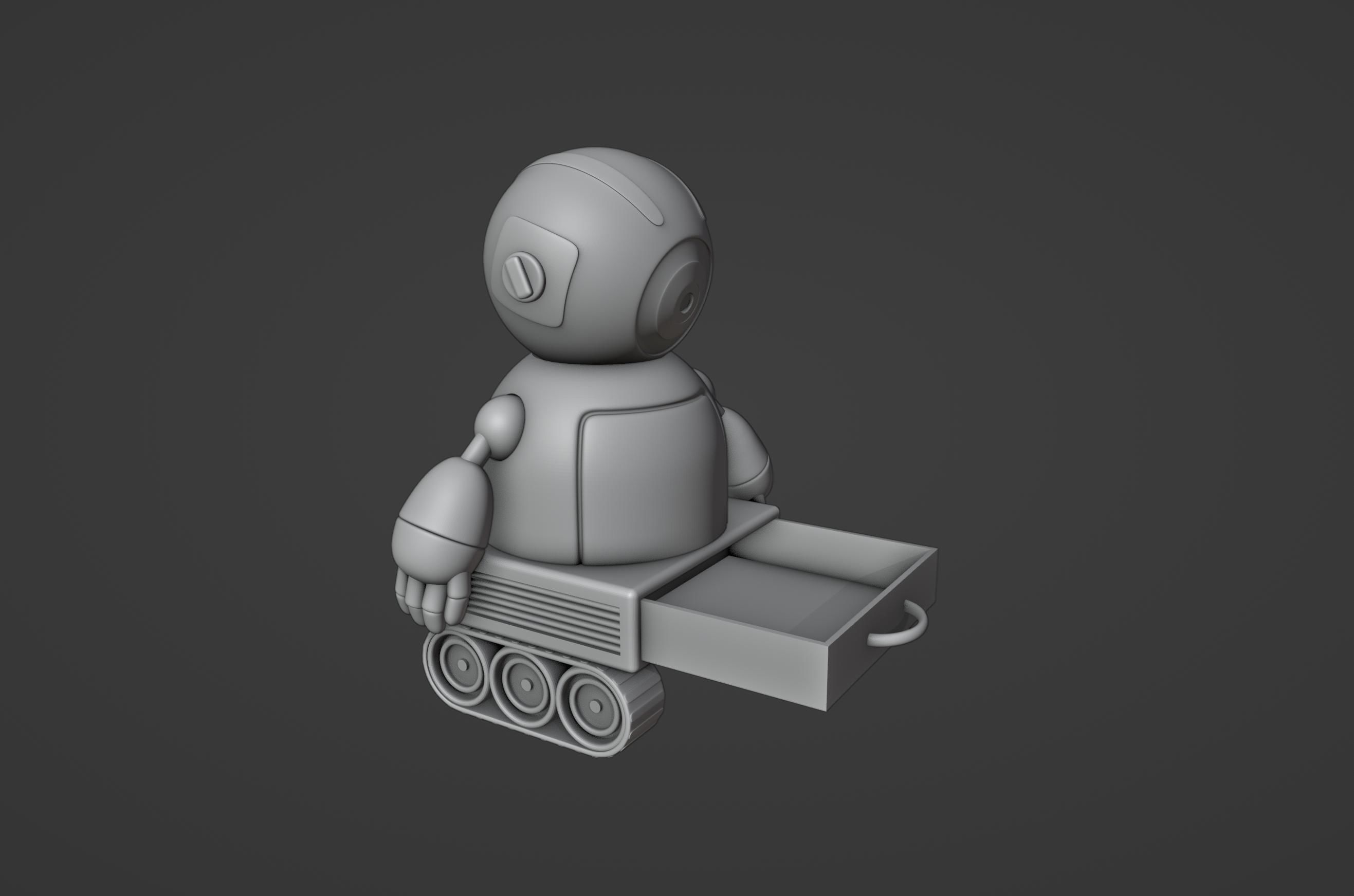 Friendly Robot Posable  3D print model_8