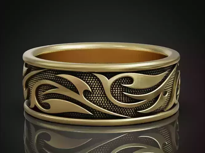 Band ring thorned pattern 3D print model