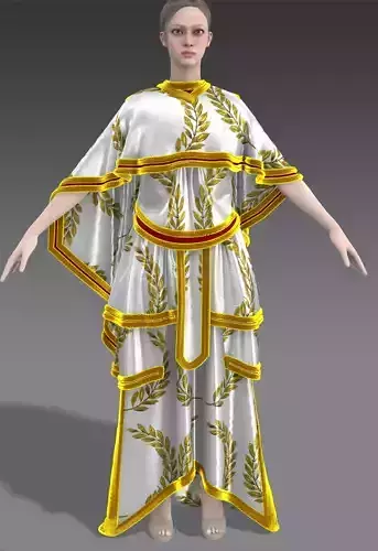 Elegant Roman Robe 3D Model Low-poly 3D model