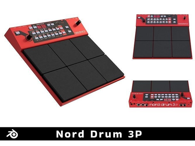 Electronic Drum - Nord Drum 3P Low-poly 3D model