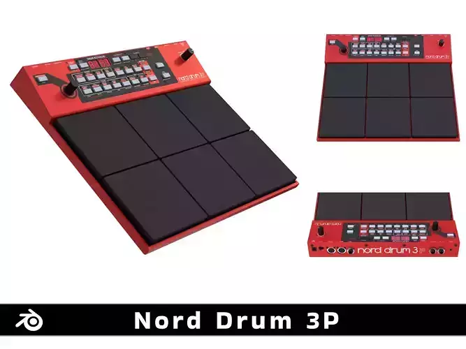 Electronic Drum - Nord Drum 3P Low-poly 3D model