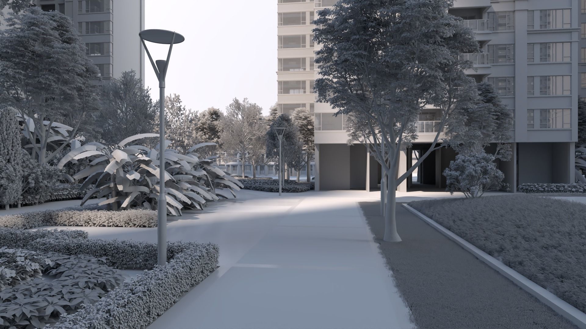 Landscape animation in gardens 3D model_9