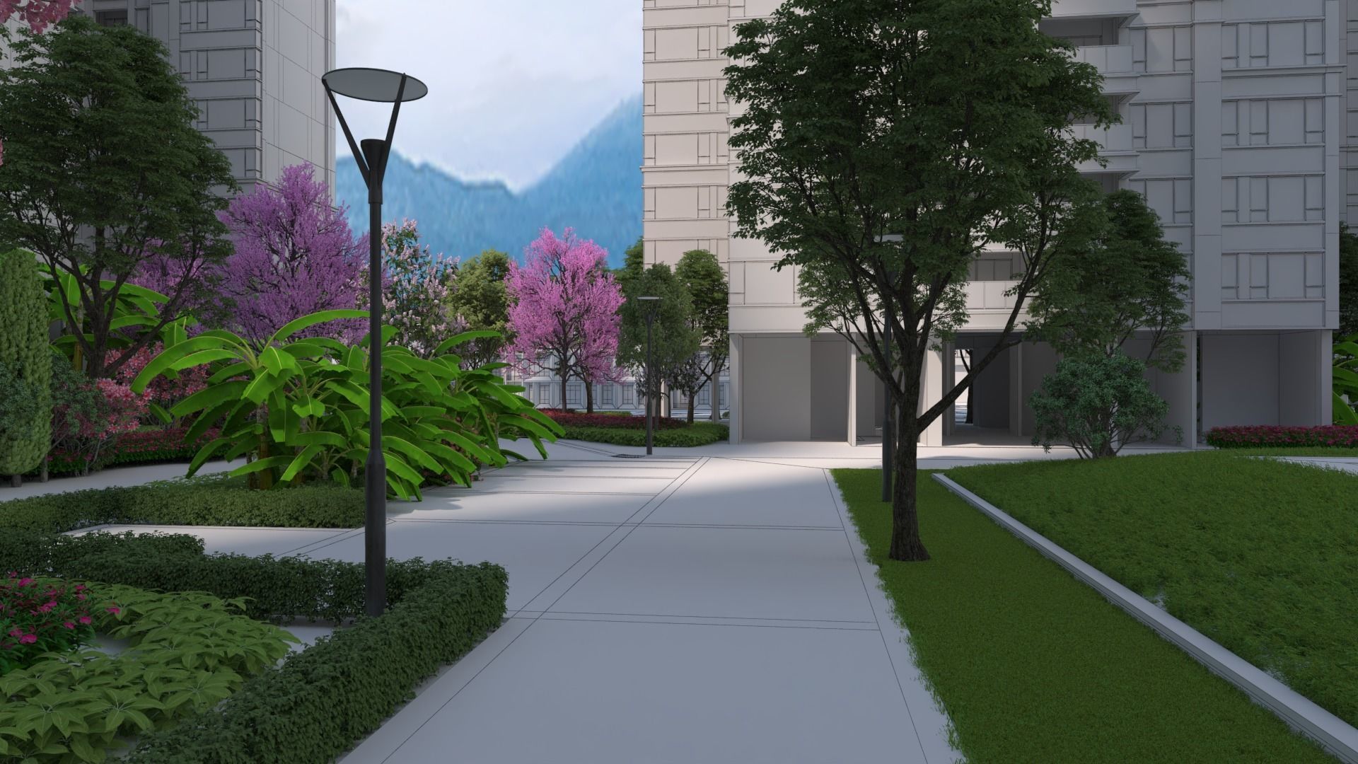 Landscape animation in gardens 3D model_12