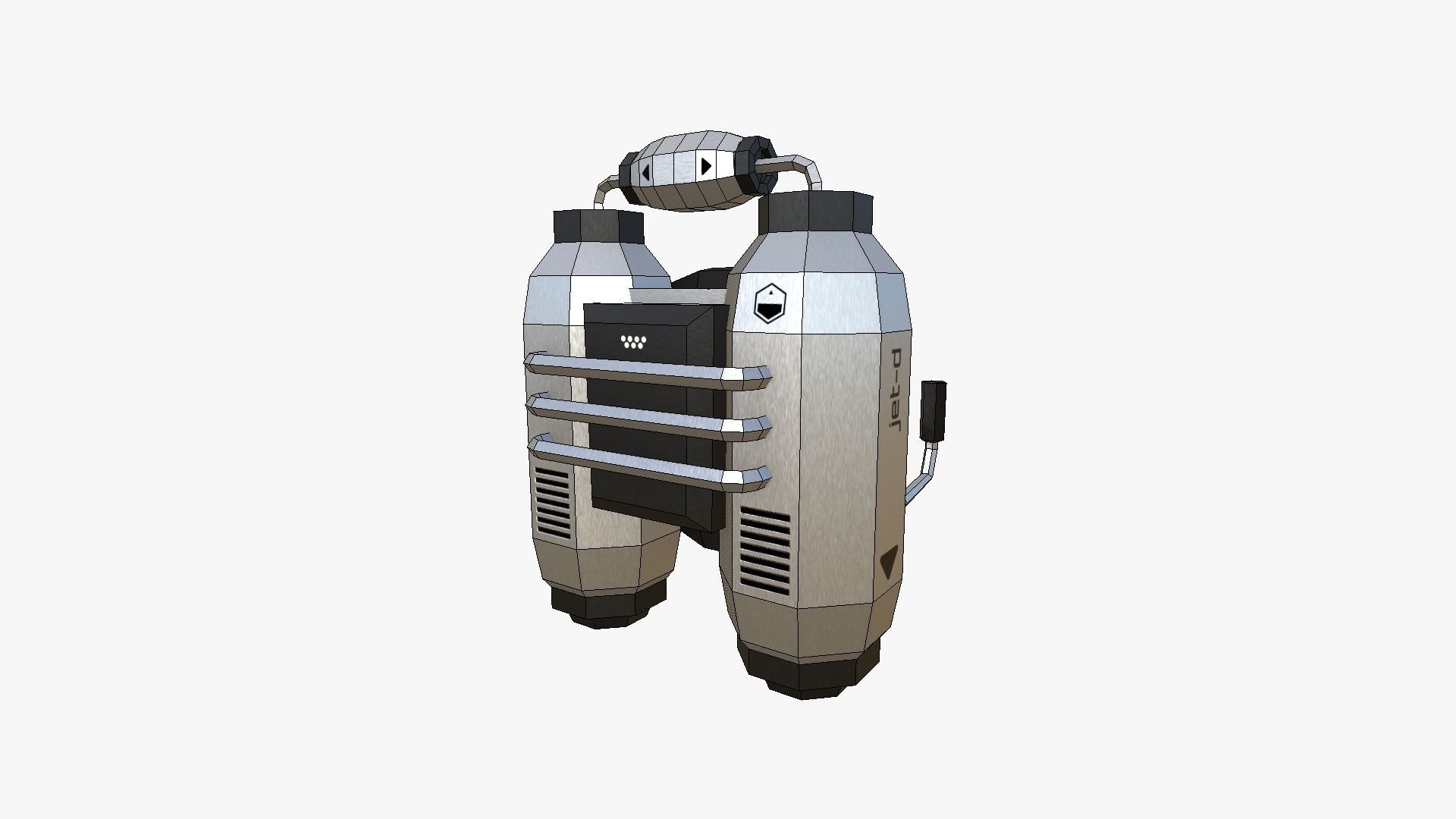 Jetpack Low Poly D05 - SciFi Character Design Low-poly 3D model_6