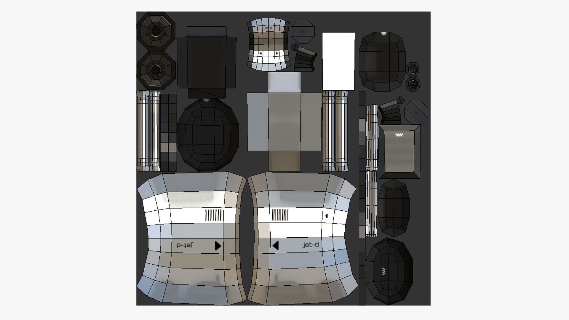 Jetpack Low Poly D05 - SciFi Character Design Low-poly 3D model_5