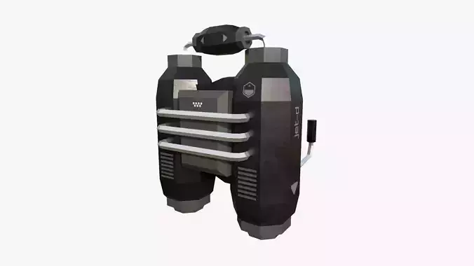 Jetpack Low Poly D04 - SciFi Character Design Low-poly 3D model