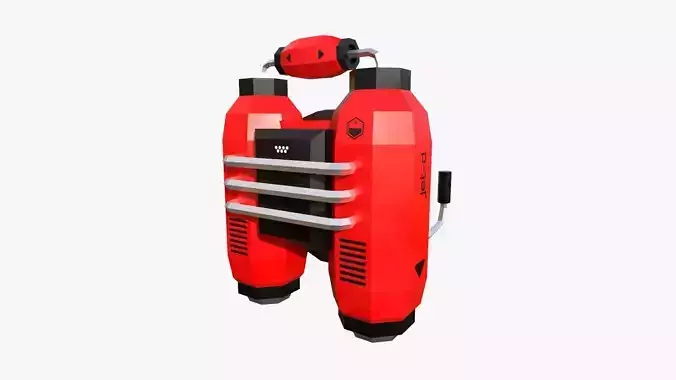 Jetpack Low Poly D02 - SciFi Character Design Low-poly 3D model