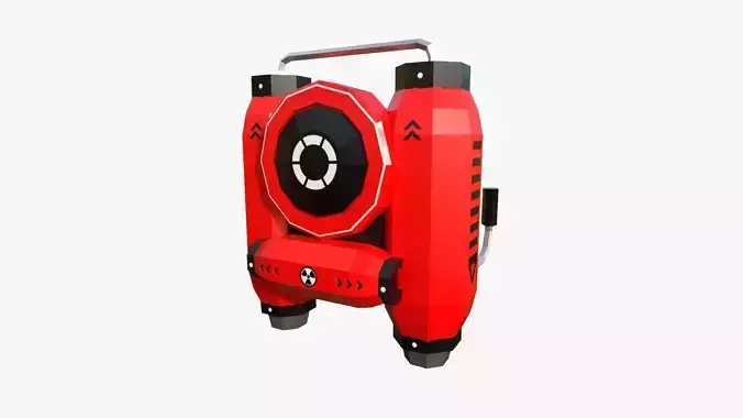 Jetpack Low Poly B02 - SciFi Character Design Low-poly 3D model