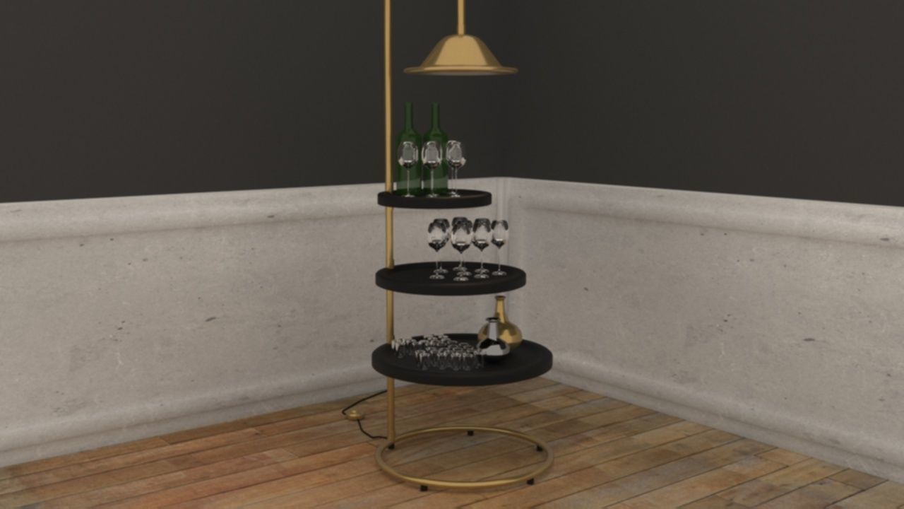 Vintage table 3D model_5