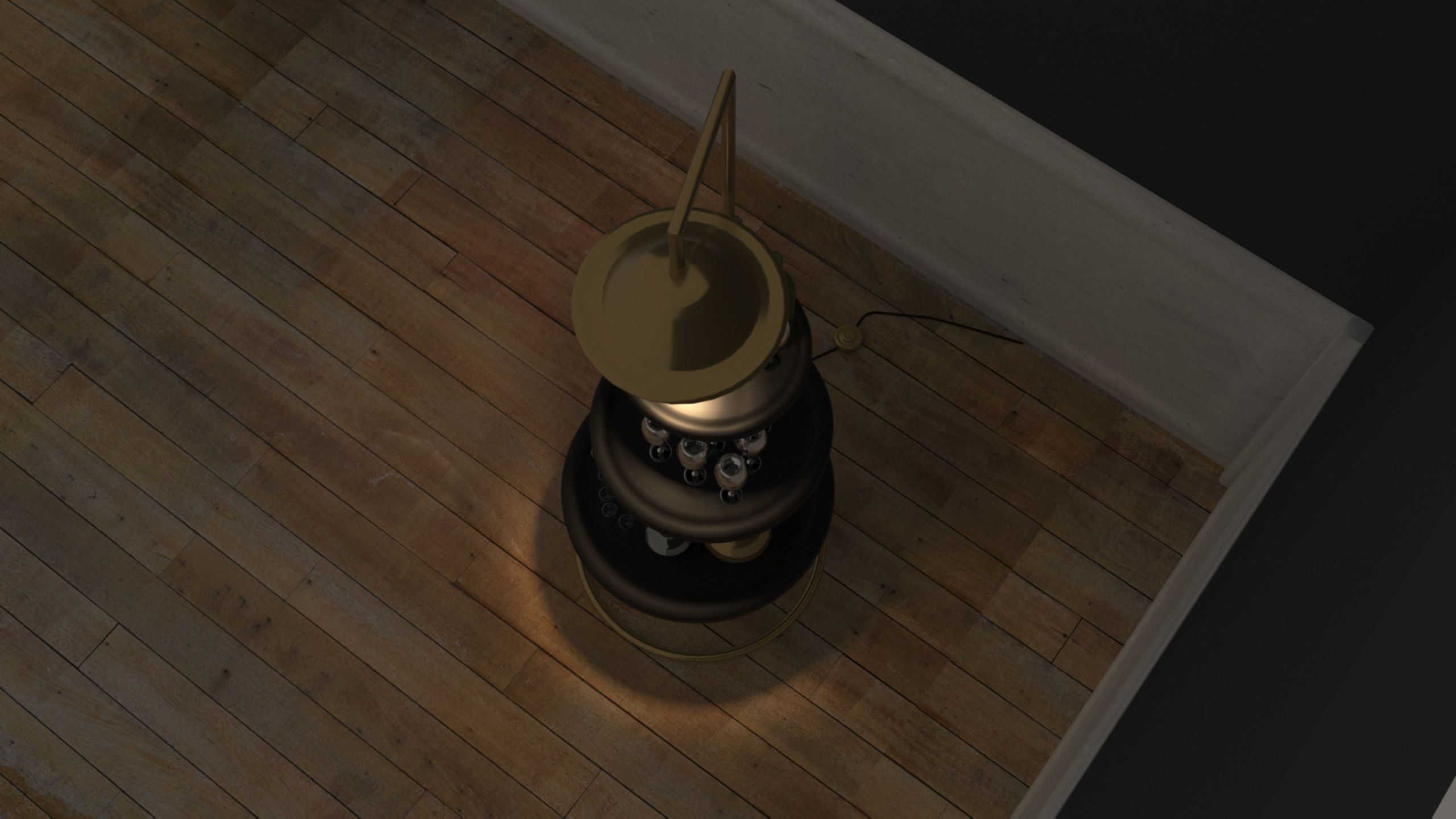 Vintage table 3D model_1