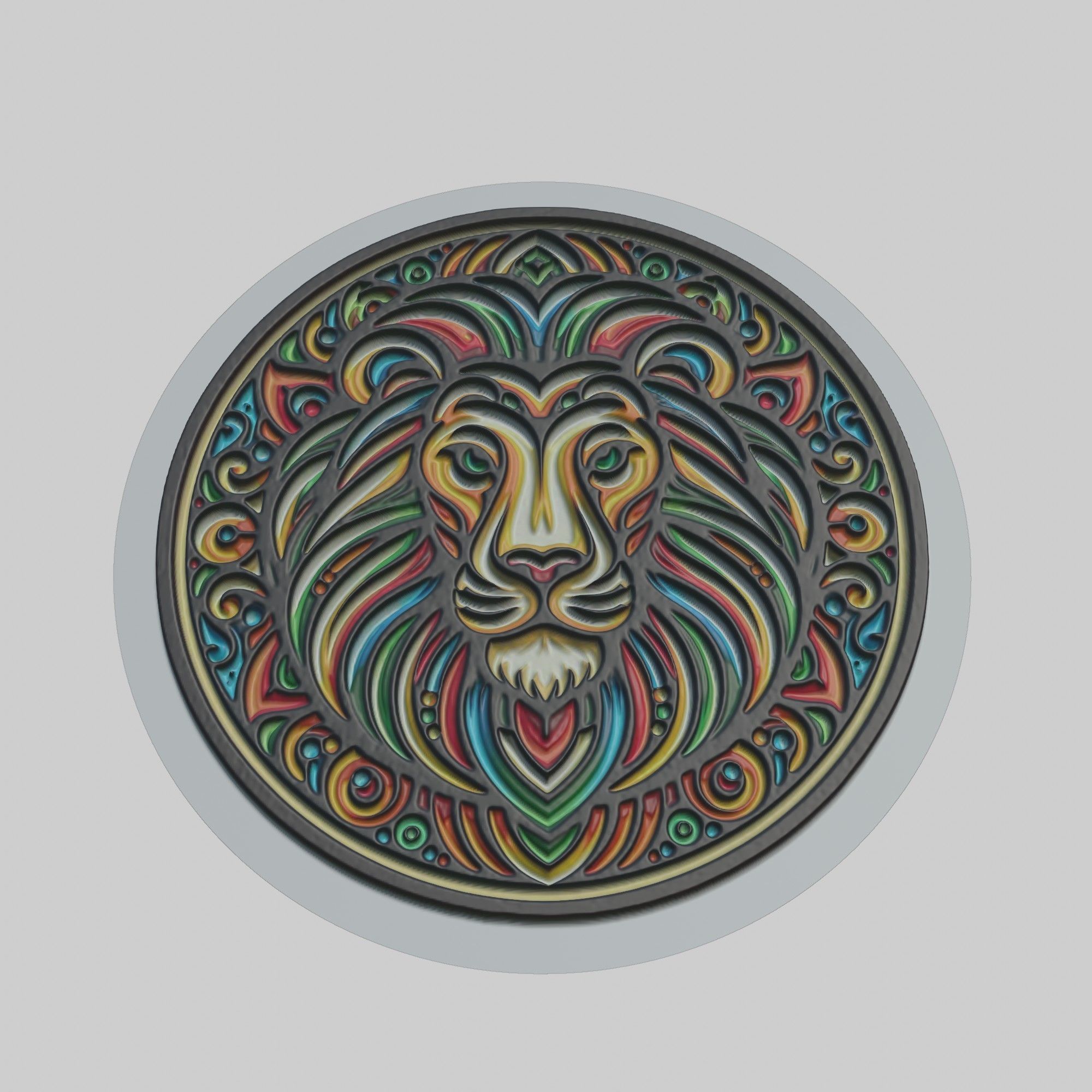 Lion Animal Print 3d Model Lion Cnc Router Laser Lion 3d Printer 3D print model_1