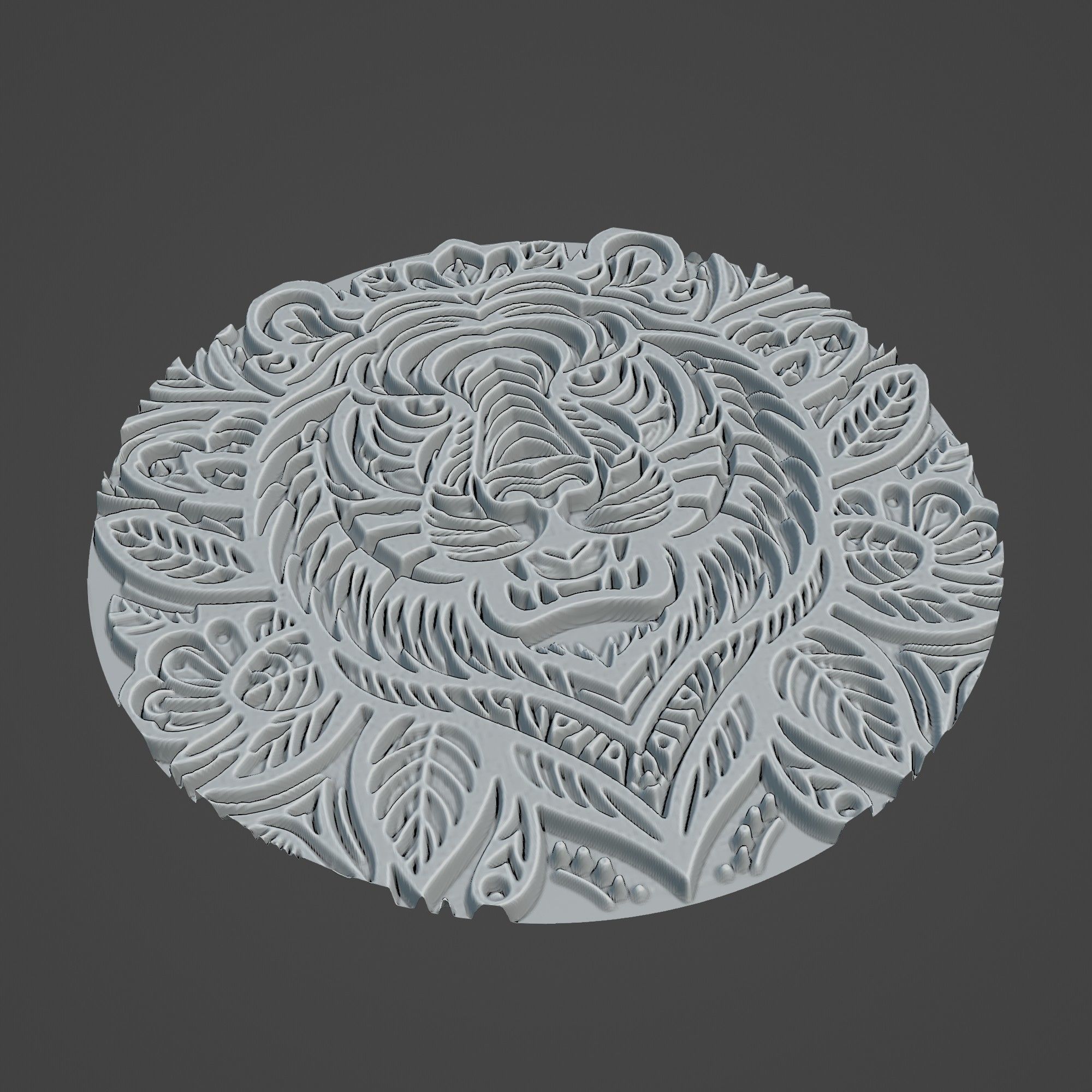 Tiger Animal Print 3d Model Tiger Cnc Router Laser Tiger Printer 3D print model_3