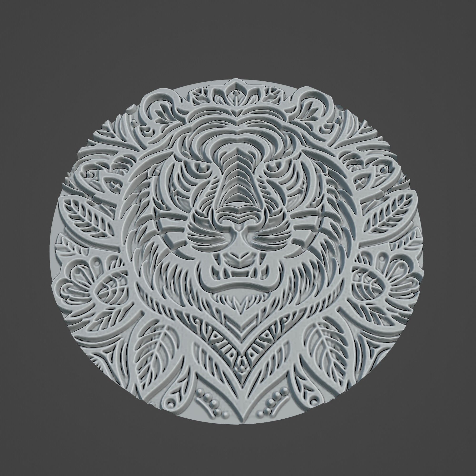 Tiger Animal Print 3d Model Tiger Cnc Router Laser Tiger Printer 3D print model_2
