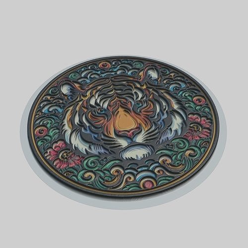 Tiger Animal Print Model Tiger Cnc Router Laser Tiger Printer 3D print model