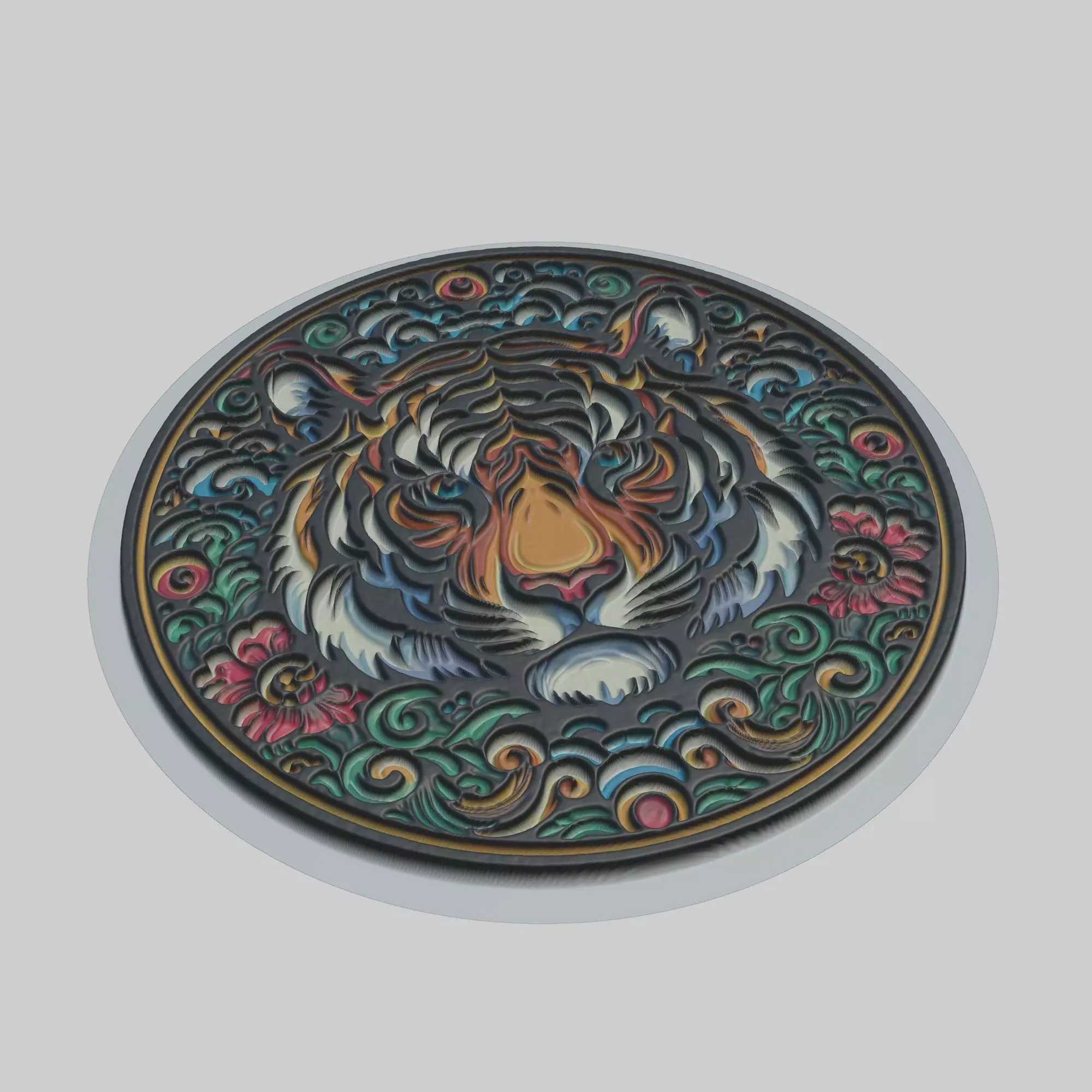 Tiger Animal Print Model Tiger Cnc Router Laser Tiger Printer 3D print model_0