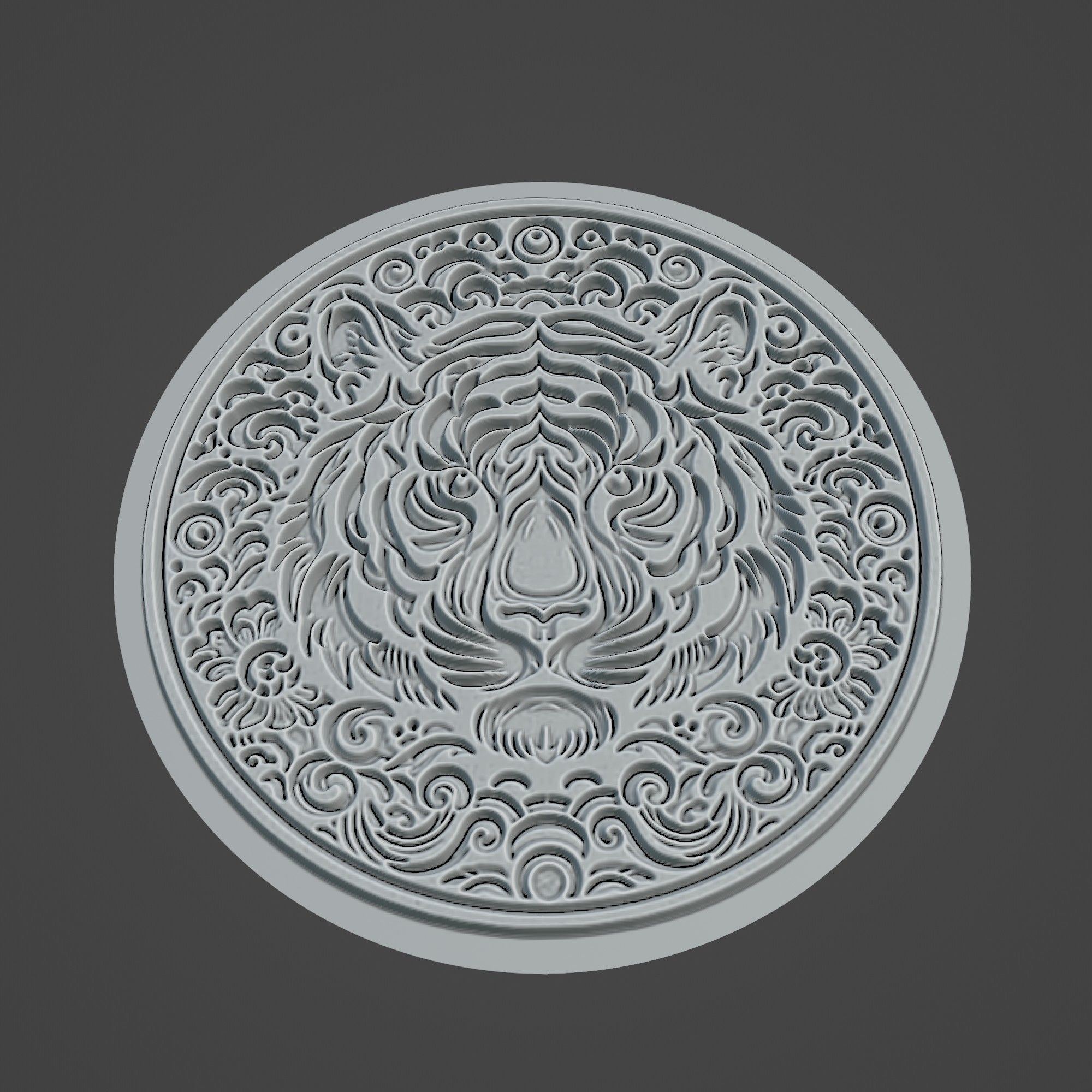 Tiger Animal Print Model Tiger Cnc Router Laser Tiger Printer 3D print model_3